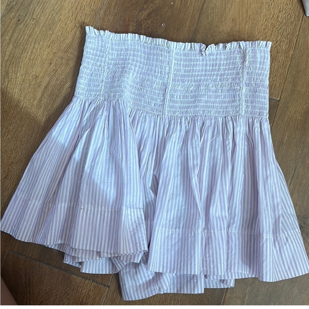 Striped White Mini Skirt